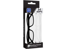 EyeLead E223 & E221 Γυαλιά Πρεσβυωπίας +2.00 Κοκάλινα Μαύρα Άσπρα 1+1 Δώρο