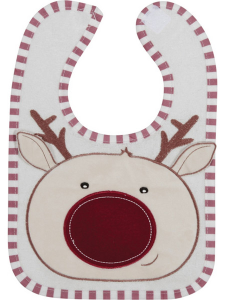 Lorelli 3D Deer Σαλιάρα Υφασμάτινη με Αυτοκόλλητο Λευκή Κόκκινη