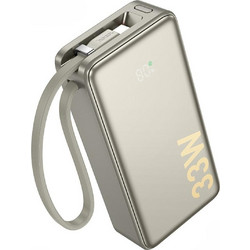 Hoco Q27A Power Bank 10000mAh 33W με Θύρα USB-A & Θύρα USB-C Power Delivery Golden