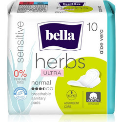 Bella Herbs Ultra Aloe Vera Normal Σερβιέτες με Φτερά για Κανονική Ροή 3.5 Σταγόνες από Βαμβάκι 10τμχ