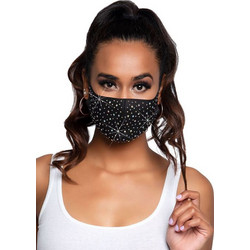 Leg Avenue Naya Rhinestone Face Mask Black