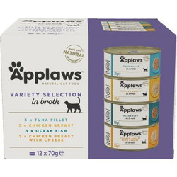 Applaws Adult Multipack Variety Selection in Broth 12x70gr