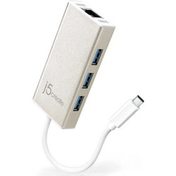 J5create JCH471-N USB Hub 3.0 USB-C με 4 Θύρες USB-A / Ethernet & Εξωτερική Παροχή Ρεύματος