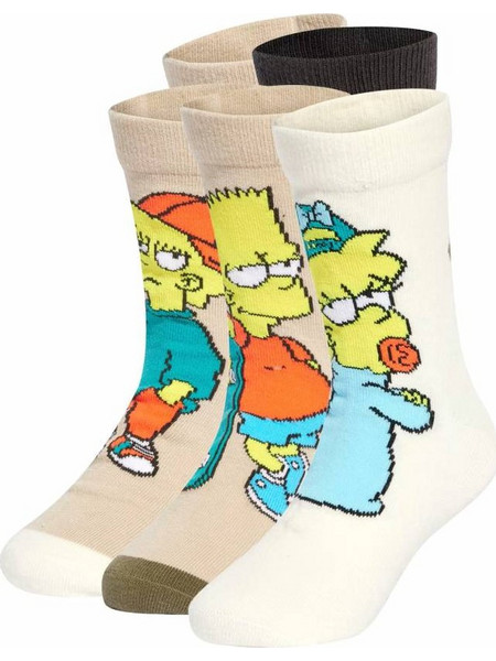 Adidas Performance The Simpsons Ανδρικές Κάλτσες Ψηλές με Σχέδια Μπεζ 5Pack JM4473