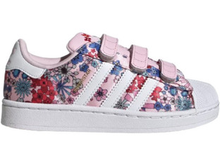 Adidas Liberty London Superstar II Παιδικά Sneakers Λευκά Ροζ Πολύχρωμα JQ2004