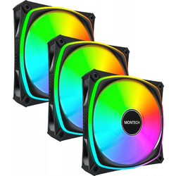 Montech RX120 Pro Case Fan 120mm ARGB με Σύνδεση 3-Pin 4-Pin PWM 3τμχ Black