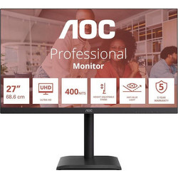 AOC U27E4CV IPS HDR Monitor 27" 3840x2160 4K UHD 60Hz 4ms