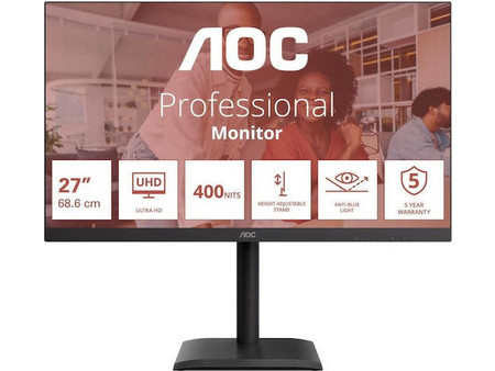AOC U27E4CV IPS HDR Monitor 27" 3840x2160 4K UHD 60Hz 4ms