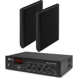 Power Dynamics PDM25 2x WSF30 Σετ Παθητικά Ηχεία Τοίχου 10W Αδιάβροχα IP20 Μαύρα