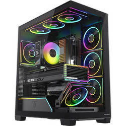 Modecom Volcano Stellar Plus 8F Black Gaming Midi Tower Κουτί Υπολογιστή RGB με Πλαϊνό Παράθυρο