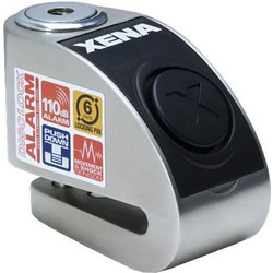 Xena XZZ6L Κλειδαριά Δισκόφρενου Μηχανής 6mm με Συναγερμό Ασημί