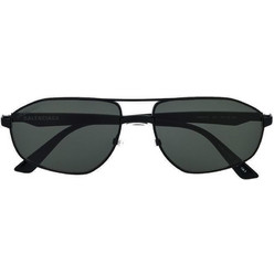 Balenciaga BB0012S 001 Ανδρικά Γυαλιά Ηλίου Aviator Μεταλλικά Μαύρα με Μαύρο Φακό