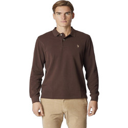 U.S. Polo Assn. Ανδρική Μπλούζα Polo Μακρυμάνικη Καφέ US42177003