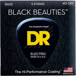 DR Strings Black Beauties BKB5-40 Σετ 5 Χορδές Ηλεκτρικού Μπάσου Stainless Steel 40-120" Light Tension
