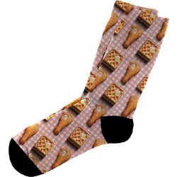 Dimisocks Do You Dare Chicken & Waffle Ανδρικές Κάλτσες Ψηλές με Σχέδια Ροζ 60100