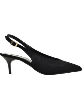 PieDini Γόβες Suede Slingback με Τακούνι Στιλέτο Μαύρες 0562