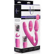 Strap U 10x Ergo Fit Strapless Strap On 24cm με Δόνηση Ροζ