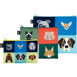Loqi Cheetham Dogs & Cats ZP.SC.CR Σετ Γυναικείο Νεσεσέρ Αδιάβροχο Πολύχρωμο 3τμχ