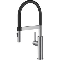 Blanco Sonea-S Flexo 526616 Μπαταρία Κουζίνας Πάγκου Διπλής Παροχής Ανάμεικτη με Εύκαμπτο Ρουξούνι Inox
