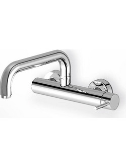 Eurorama Tonda 202-711401-100 Μπαταρία Κουζίνας Τοίχου Διπλής Παροχής Ανάμεικτη Inox