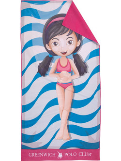 Greenwich Polo Club 4180 Παιδική Πετσέτα Θαλάσσης Microfiber Μπλε 70x140cm