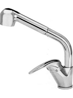 Viospiral 36-5006 Μπαταρία Κουζίνας Πάγκου Διπλής Παροχής Ανάμεικτη με Ντουζ Inox