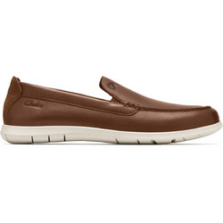 Clarks Flexway Step Ανδρικά Μοκασίνια Loafers Δερμάτινα Ταμπά 26187422-1