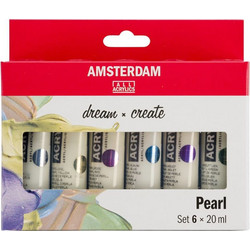 Royal Talens Amsterdam Pearl Σετ Ακρυλικά Χρώματα Ζωγραφικής 20ml 6τμχ