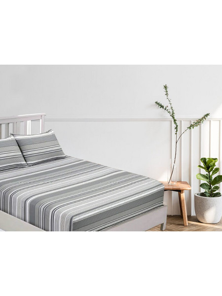 Γαρύφαλλο Σεντόνι King Size Βαμβακερό με Λάστιχο 180x200+30 Harmony Grey