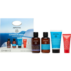 Apivita Summer in Greece Foaming Cleanser 75ml + Hyaluronic Hydra Sampoo 75ml + Hyaluronic Hydra Cream 50ml + Bee Sun Safe Cream SPF50 15ml