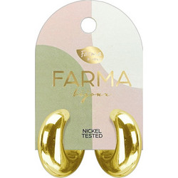 Farma Bijoux Γυναικεία Σκουλαρίκια Κρίκοι από Ορείχαλκο Xρυσά BEWOW02