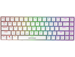 Fifine GK1 Μηχανικό Gaming Πληκτρολόγιο 65% με Custom Red Διακόπτες RGB White