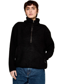 Def Γυναικείο Φούτερ Fleece με Τσέπες Μαύρο DFLJA067-20259