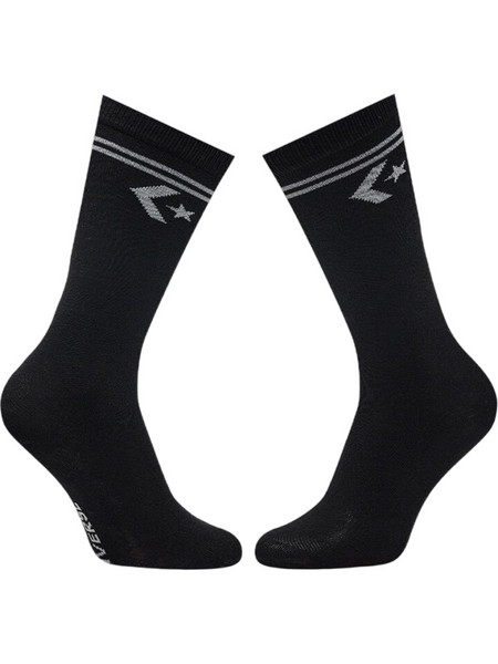 Converse Star Chevron Ανδρικές Κάλτσες Ψηλές με Σχέδια Μαύρες 2Pack E1025B