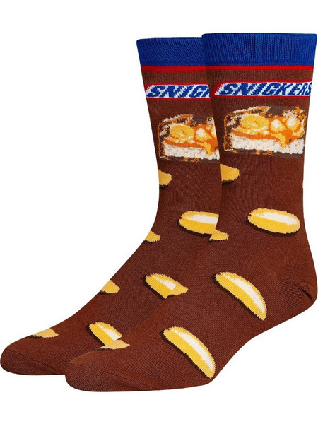 Cool X Snickers Hungry Ανδρικές Κάλτσες Ψηλές με Σχέδια Καφέ 38195MCNCF