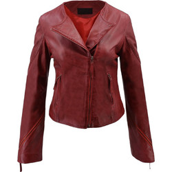 Leather 100 Γυναικείο Μπουφάν Χειμωνιάτικο Δερμάτινο Κοντό Μπορντό 14-W-IRA