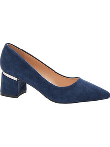 Verde Γόβες Suede με Χοντρό Χαμηλό Τακούνι Μπλε 28-3483