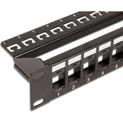 Intellinet 720328 Ethernet Patch Panel Keystone Rack 1U 19" 48 Θυρών Cat.5e/Cat.6 Unshielded UTP