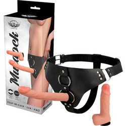 Harness Attraction Murdock Harness Strap On με Διπλό Dildo & Δόνηση Flesh D-224933