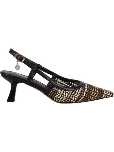 Migato Γόβες Slingback Δερμάτινες με Λεπτό Χαμηλό Τακούνι Μαύρες 100046146-014