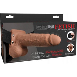 Pipedream Fetish Fantasy 7" Hollow Rechargeable Harness Strap On με Dildo 22.9cm Tan