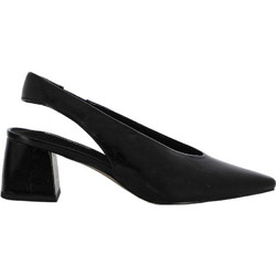 Corina Γόβες Slingback Λουστρίνι με Χοντρό Χαμηλό Τακούνι Μαύρες 6265
