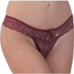 Mei Γυναικείο Sexy String με Δαντέλα Μπορντό 1110