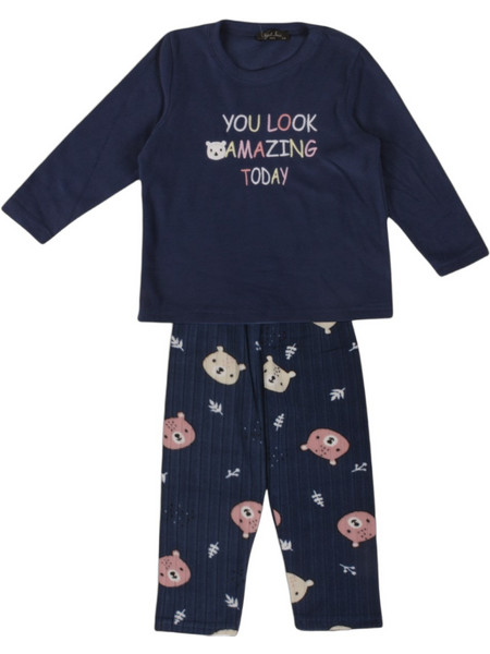 Sexen You Look Amazing Παιδική Πιτζάμα Fleece Χειμωνιάτικη Navy Μπλε 23061K
