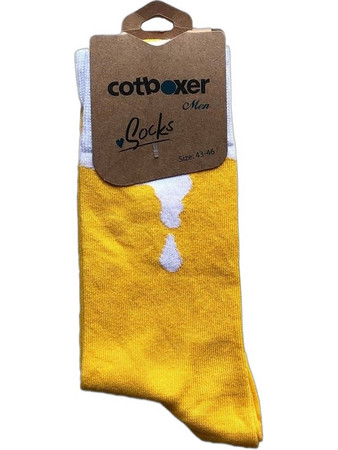 Cotboxer Ανδρικές Κάλτσες Ψηλές με Σχέδια Κίτρινες CT51A
