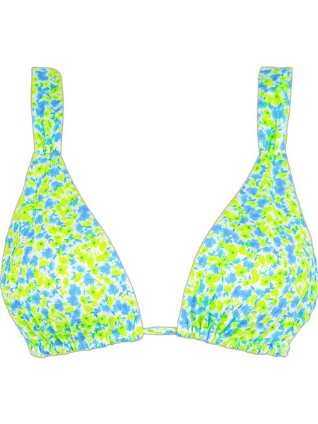 Rock Club Bloom Bloom Bikini Top Τριγωνάκι Floral Lime Μπλε BP-2474-334