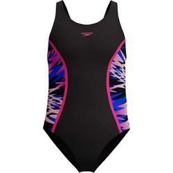 Speedo Αθλητικό Παιδικό Μαγιό Ολόσωμο για Κορίτσι Μαύρο Φούξια 8-A000259002