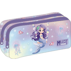 Must Mermaid Κασετίνα Βαρελάκι με 2 Θήκες Μωβ 587599