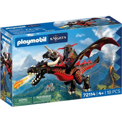 Playmobil Knights Μαύρος Δράκος & Ιππότης για 4+ Ετών 72114