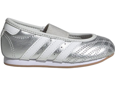 Adidas Taekwondo Παιδικές Μπαλαρίνες Ύφασμα Ανατομικές με Λάστιχο Ασημί KJ8244